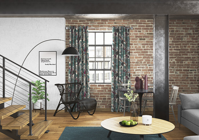 Rain Forest, Cassis - Made to Measure Curtains - Image 5